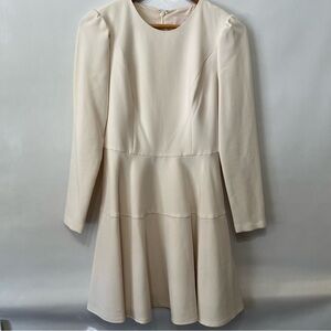 Gal Meets Glam Celeste Long Sleeve Dress Cream